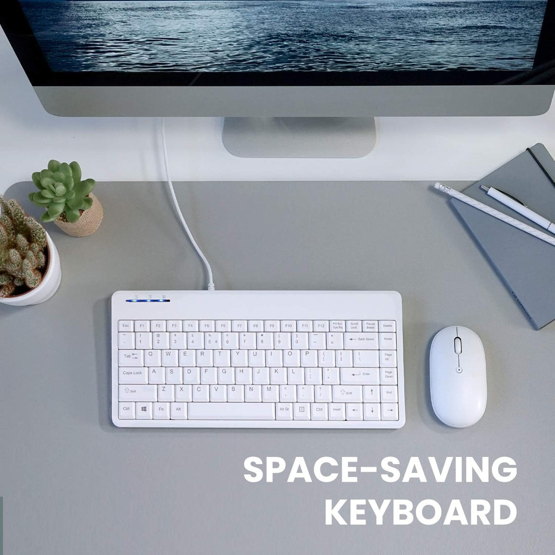 Perixx PERIBOARD-409WU US, Wired USB Mini Keyboard - White - US English… USB Typ-A Weiss, USB Typ-A