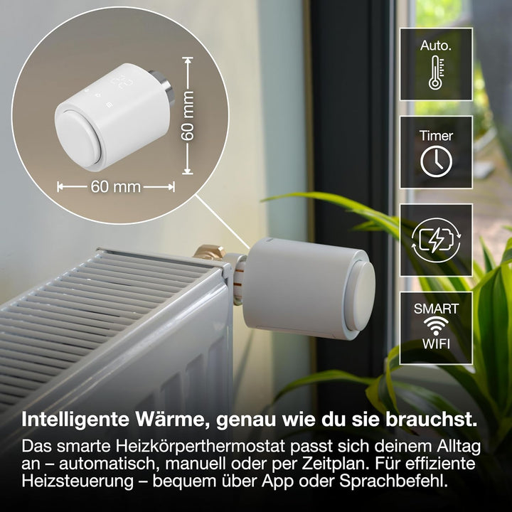 OSRAM SMART+ WiFi Heizkörperthermostat, IP20, Kunststoff, weiss, 3er-Pack, 3er-pack