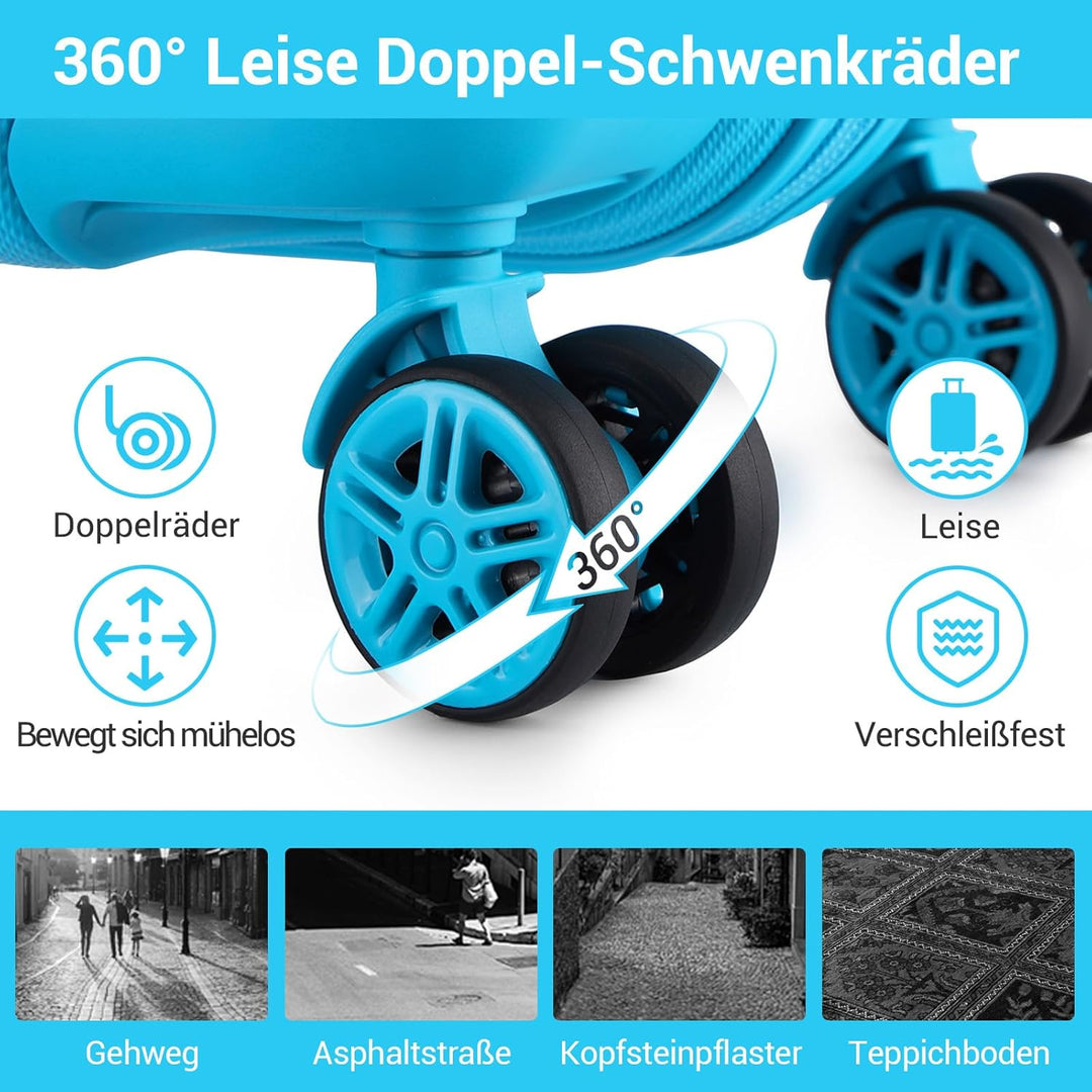 KONO Koffer Hartschalenkoffer, ABS+PC Trolley mit TSA Schloss, 360° Leisen Rollen, Gross/Mittelgross