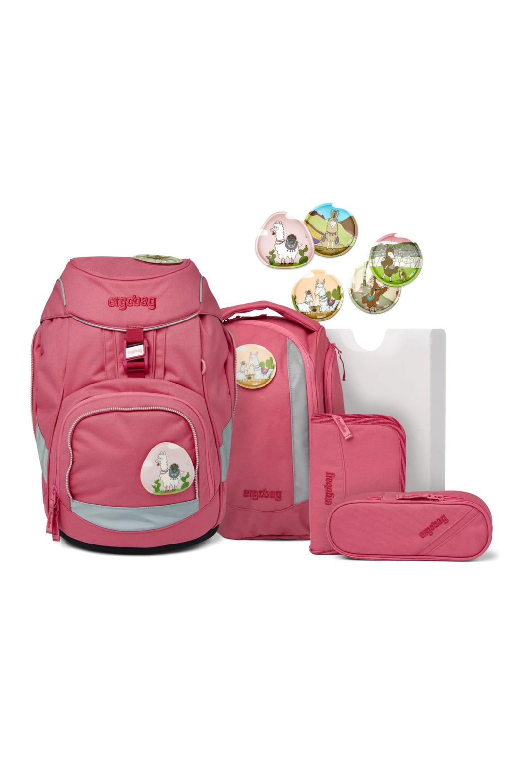 ergobag Kollektion 2020 Schulranzen-Set, OneSize Lamas in Bärjamas - Rosa, Lamas in Bärjamas - Rosa
