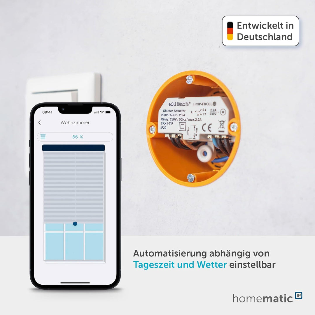 Homematic IP Access Point 2 + 5x Rollladenaktor – Unterputz, Smart Home, Digitale Steuerung für 5 Ro
