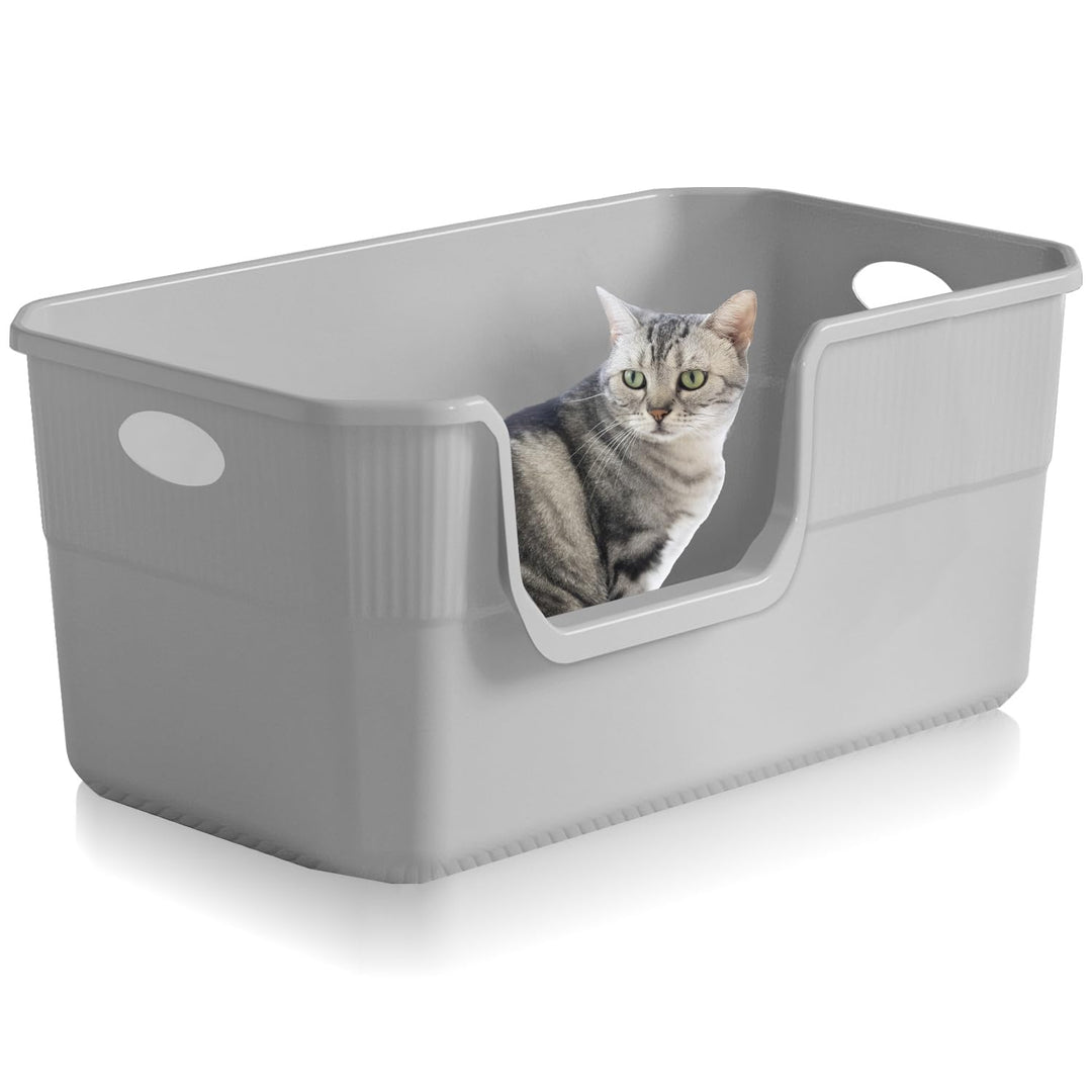 Katzenklo Hoher Rand 50 x 35 x 22cm,Katzentoilette Gross, Katzenklo XXL Ohne Deckel Katzenklo Gross