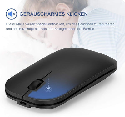 seenda Tastatur Maus Set Kabellos, Wiederaufladbare Aluminium Tastatur mit kompaktes Design, Ultradü