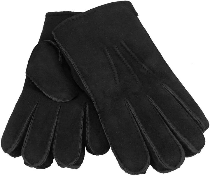 Harrys-Collection HC Damen Herren Handschuh aus echtem Lammfell M Schwarz, M Schwarz