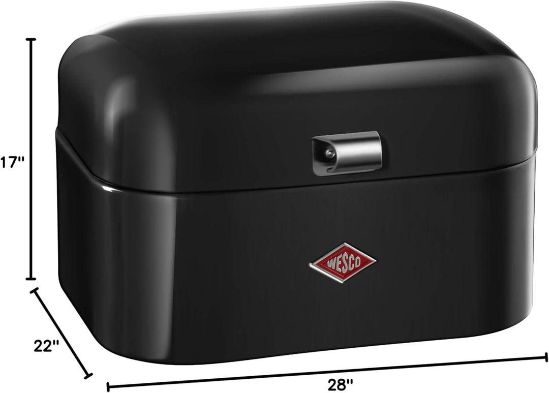 Wesco 235 101 Single Grandy Brotkasten schwarz 22 x 28 x 17cm (L/B/H), Edelstahl, Schwarz