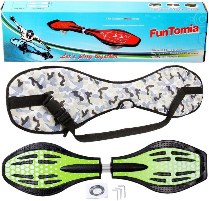 FunTomia Waveboard Original ABEC9 Kugellager inkl. Tasche - Bis 120kg - (Verschiedene Farbdesigns) G
