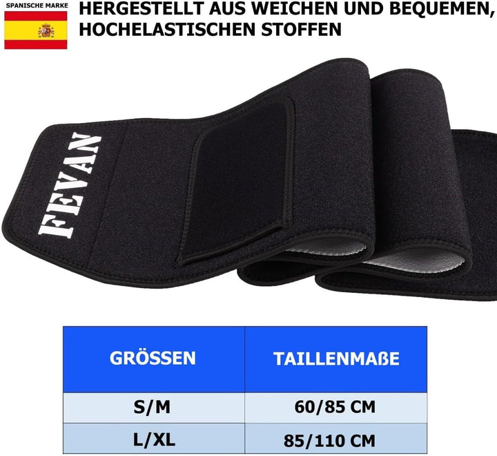 FEVAN Schlankheitsgürtel für Herren, aus Neopren, Schlankheitsgürtel für Damen und Herren, Bauchwegg