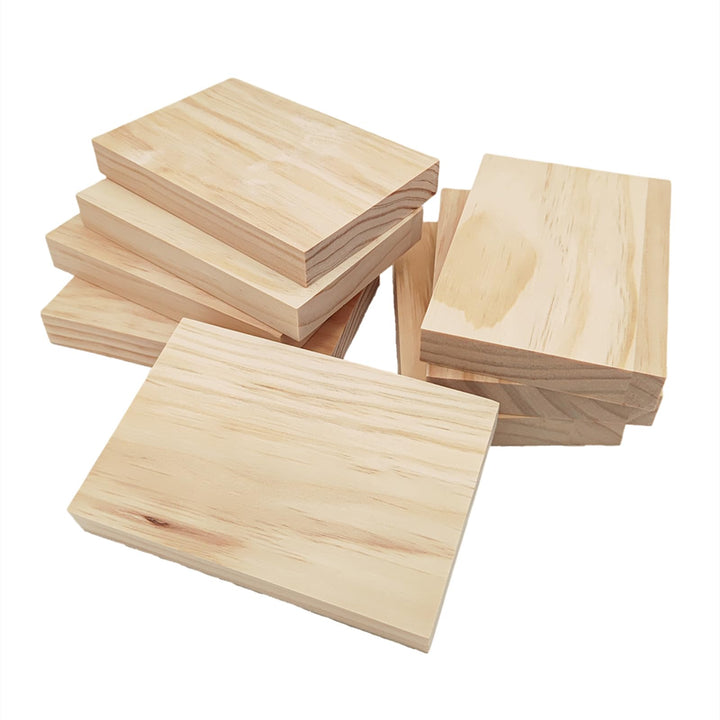 Unlackierte Holzblöcke zum Basteln, 15 x 10 x 2 cm, rechteckige Holzbretter, blanko, Schnitz-Holzblö