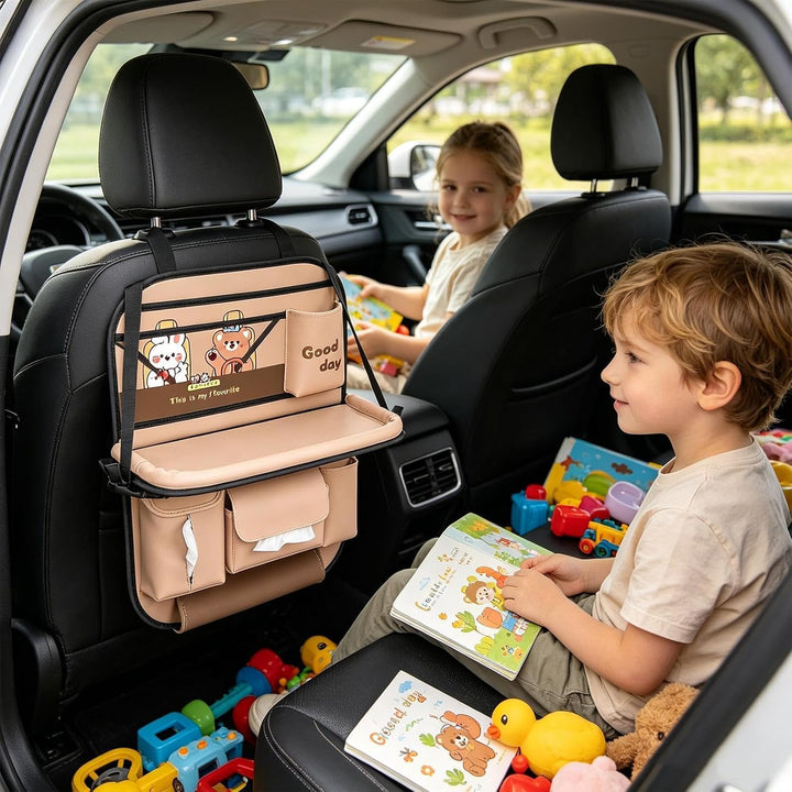 Rücksitz-Organizer für Kinder Multifunktionaler wasserdichter rutschfester | Reise-Autositz-Tablett