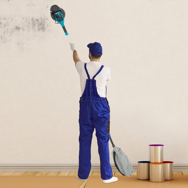 Elektrischer Decken und Wandschleifer mit Staubabsaugung, 1250W Trockenbauschleifer mit Variabler Ge