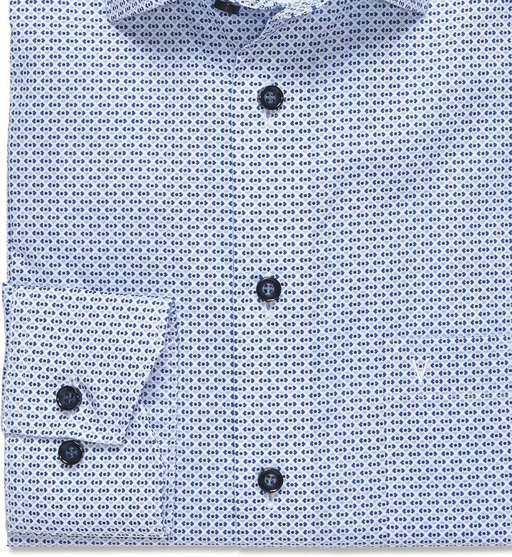 Marvelis Herren Businesshemd Langarm 703014,Rotationsdruck,Comfort fit,New Kent 43 Bleu 11, 43 Bleu