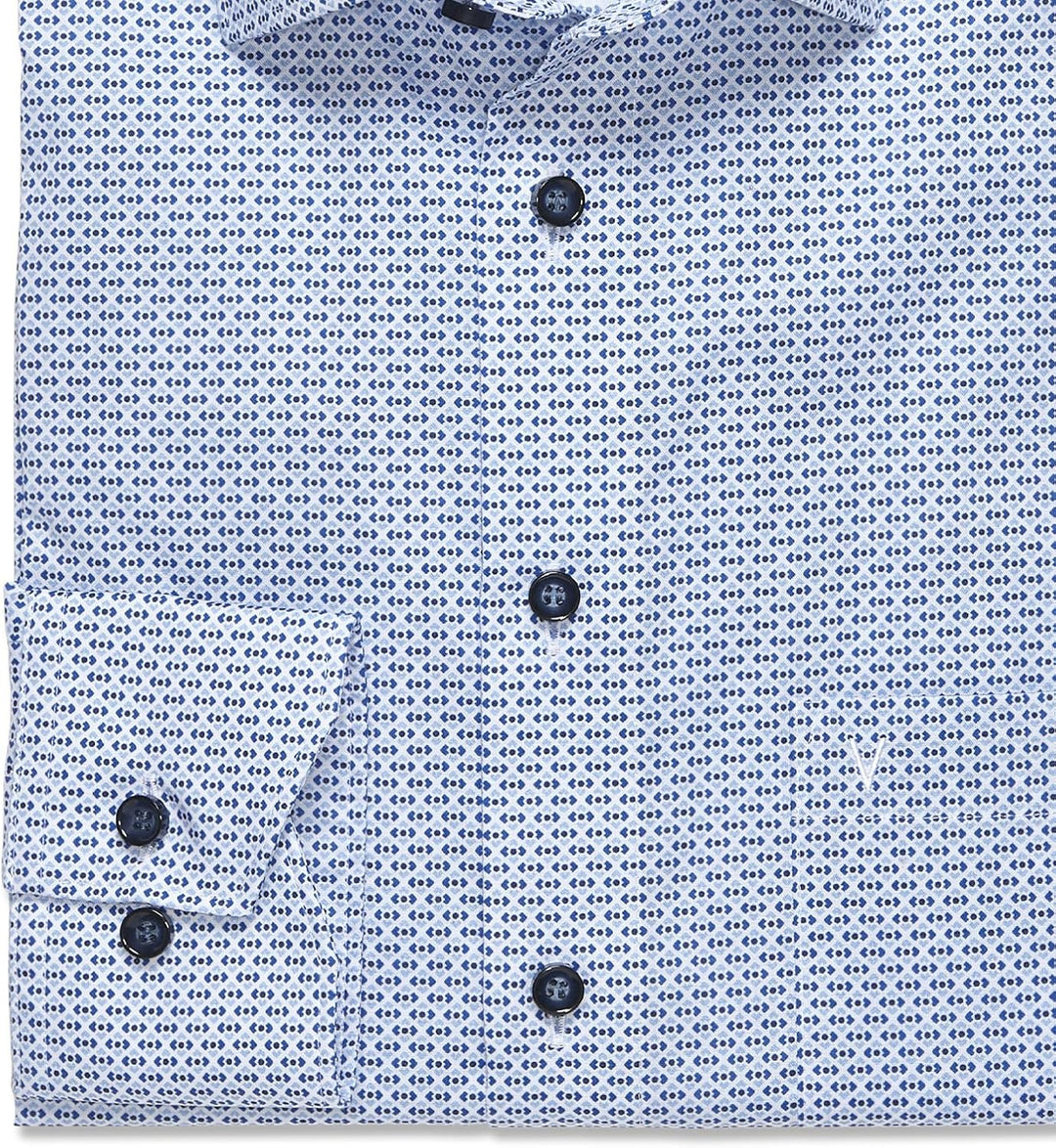 Marvelis Herren Businesshemd Langarm 703014,Rotationsdruck,Comfort fit,New Kent 40 Bleu 11, 40 Bleu