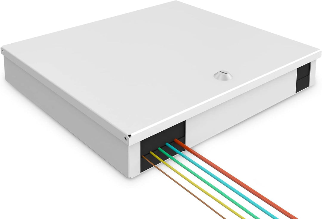 DIGITUS LWL-Spleissbox - 48 Fasern - IP20 Schutzklasse - Wandmontage - Glasfaser Unibox - Grau