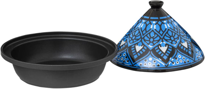 Tajine Induktion und Glaskeramik, klassisch, Edelstahl, Blau, 30,20 x 30,2 x 23 cm