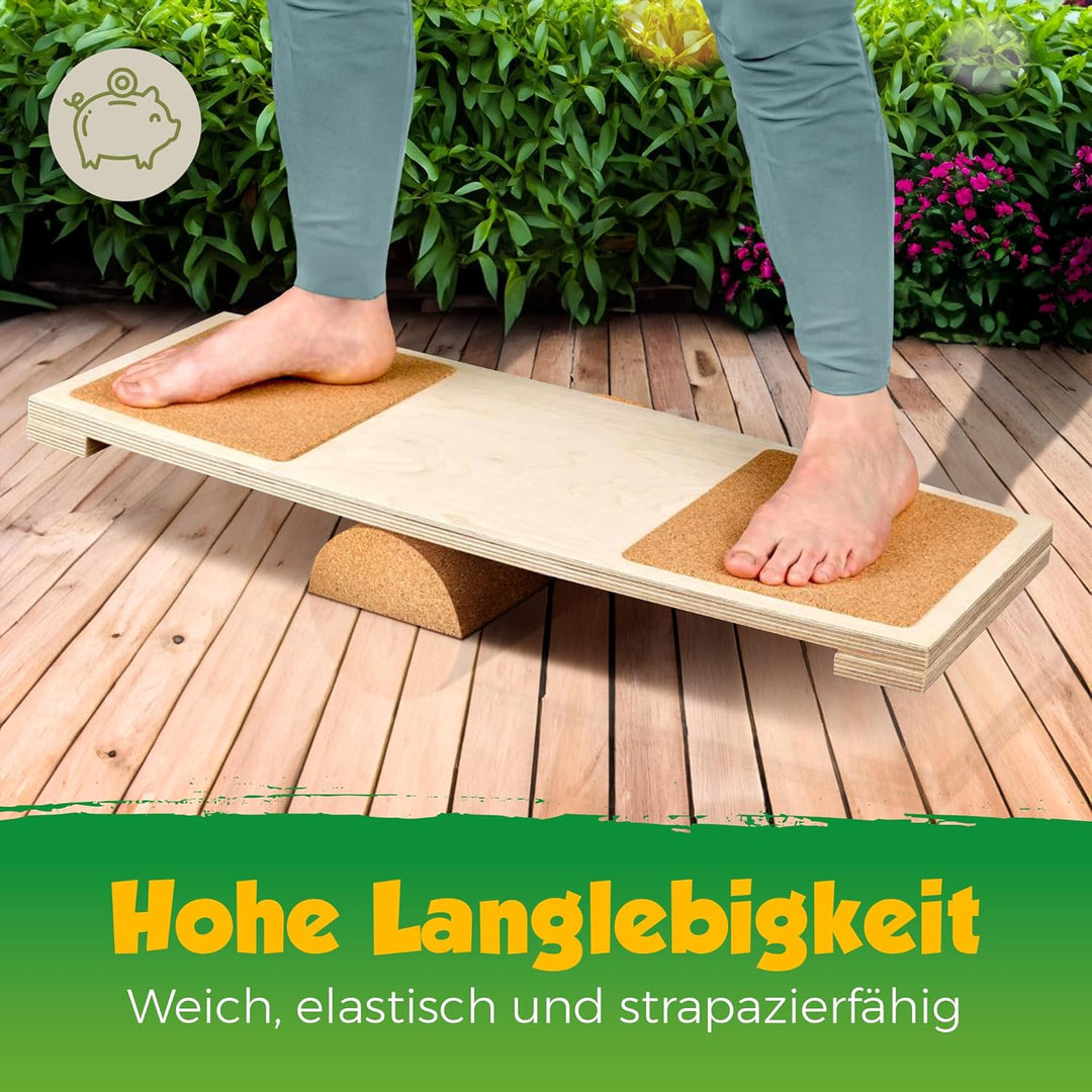 Halbe Balanceboard-Rolle aus Kork | halbe Kork-Rolle | Rolle für Gleichgewichtsbretter | 30x15x7,5cm