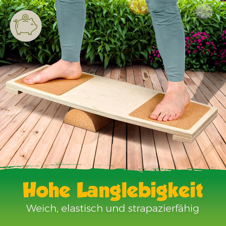 Halbe Balanceboard-Rolle aus Kork | halbe Kork-Rolle | Rolle für Gleichgewichtsbretter | 30x15x7,5cm