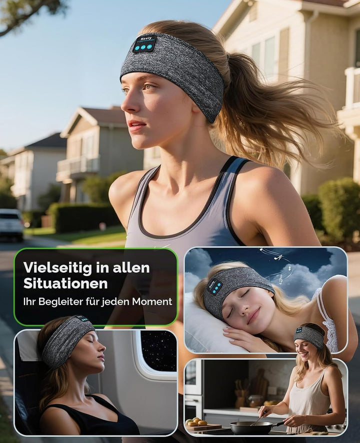 Navly Schlafkopfhörer Bluetooth, Schlaf Kopfhörer Bluetooth Sport Stirnband Kopfhörer Personalisiert