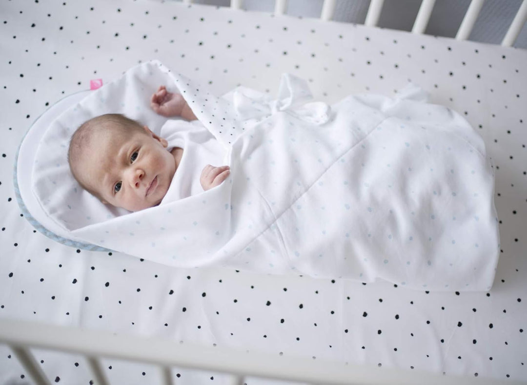 Baby Einschlagdecke GOTS zertifiziert aus BIO-Baumwolle Puckdecke Wickeldecke von Motherhood - Kleck