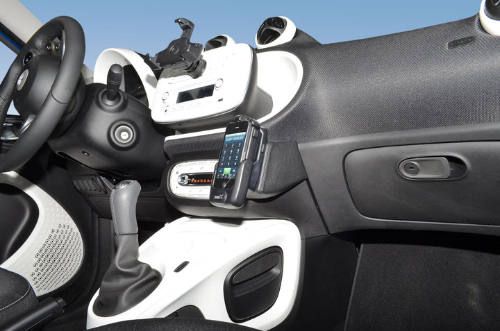KUDA 1775 Halterung Kunstleder schwarz für Smart ForTwo/ForFour (W453) ab 2014, 1775