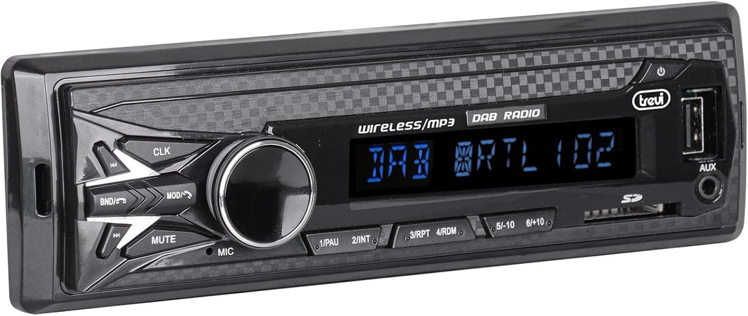 Trevi SCD 5751 DAB Autoradio DAB+ FM 160W, Bluetooth, USB, SD, AUX-IN, DAB-Antenne im Lieferumfang e