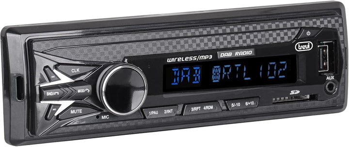 Trevi SCD 5751 DAB Autoradio DAB+ FM 160W, Bluetooth, USB, SD, AUX-IN, DAB-Antenne im Lieferumfang e