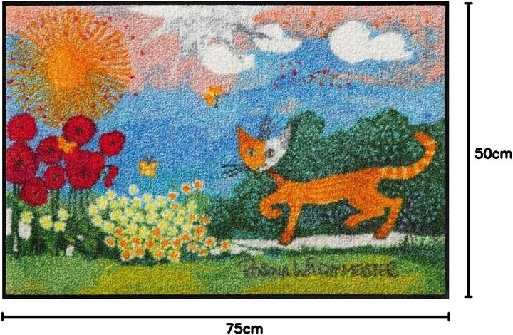 Salonloewe Rosina Wachtmeister Fussmatte Daisies 50x75 cm eingangs-Matte Katzen bunt Landschaft Fuss