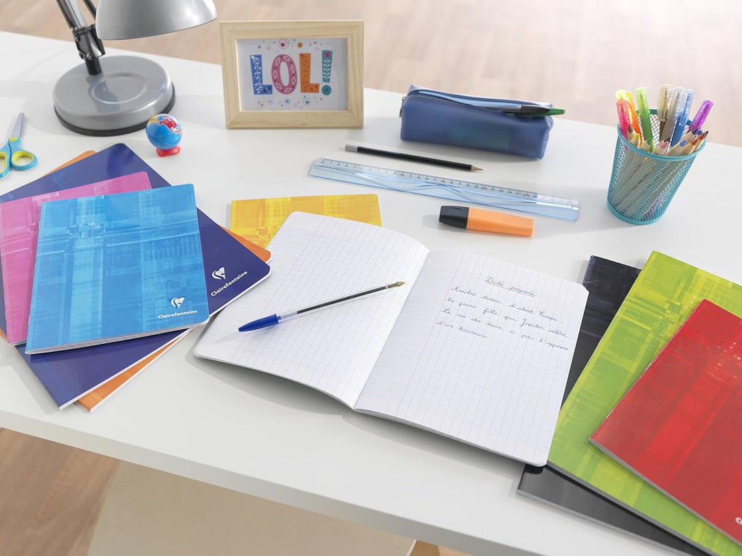 Clairefontaine 331052C - Packung mit 25 Schulheften DIN A4, 16 Blatt, 90g, grüne Lineatur 2 liniert