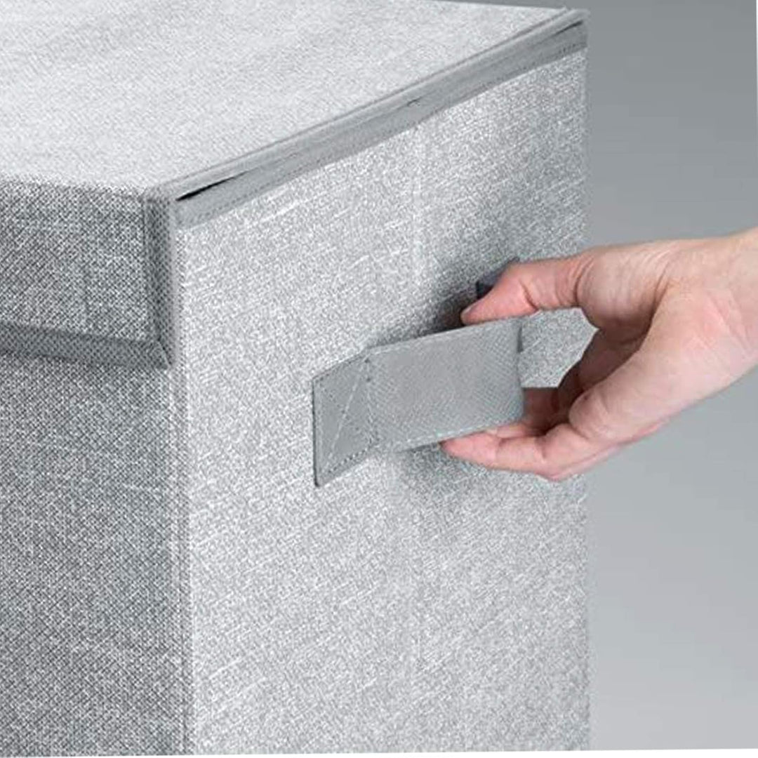 mDesign Wäschekorb mit Deckel grau – Faltbarer Wäschesack – Idealer Wäschesammler zum Reisen – Wäsch