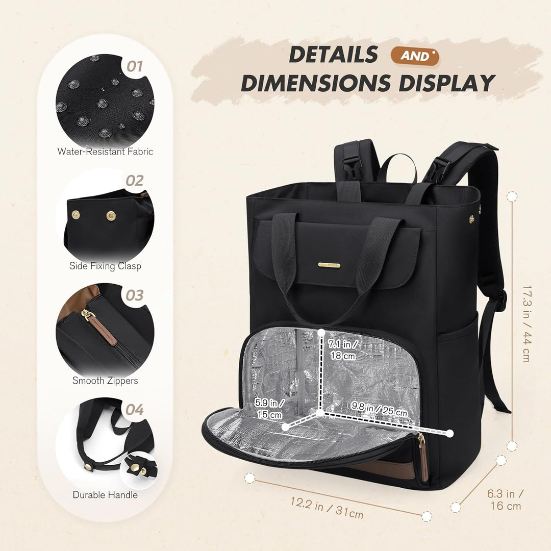 GOLF SUPAGS 25L Baby Wickelrucksack mit Tragbarer Wickelauflage und Kinderwagengurte, Lsoliertes Lun