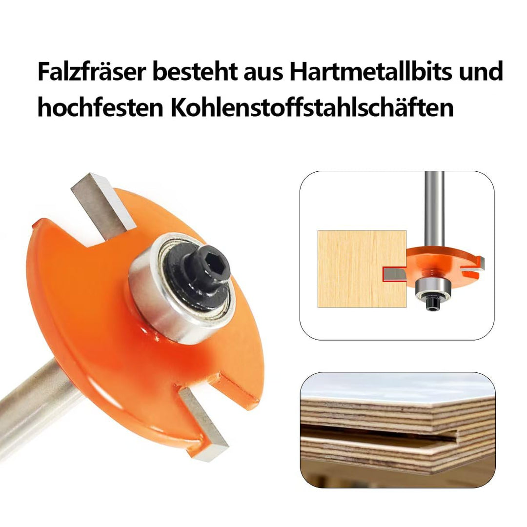ScheibennutfräSer 8mm Schaft, 4mm Schnitttiefe Nutfräser, mit 2 Einstellbaren Lager, Fräser für Ober