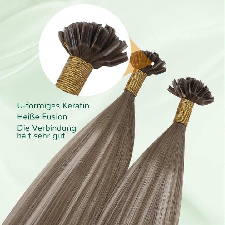 Easyouth Extension Echthaar Bondings Balayage Blond Echthaar Bondings Extensions Mittelbraun Ombre P