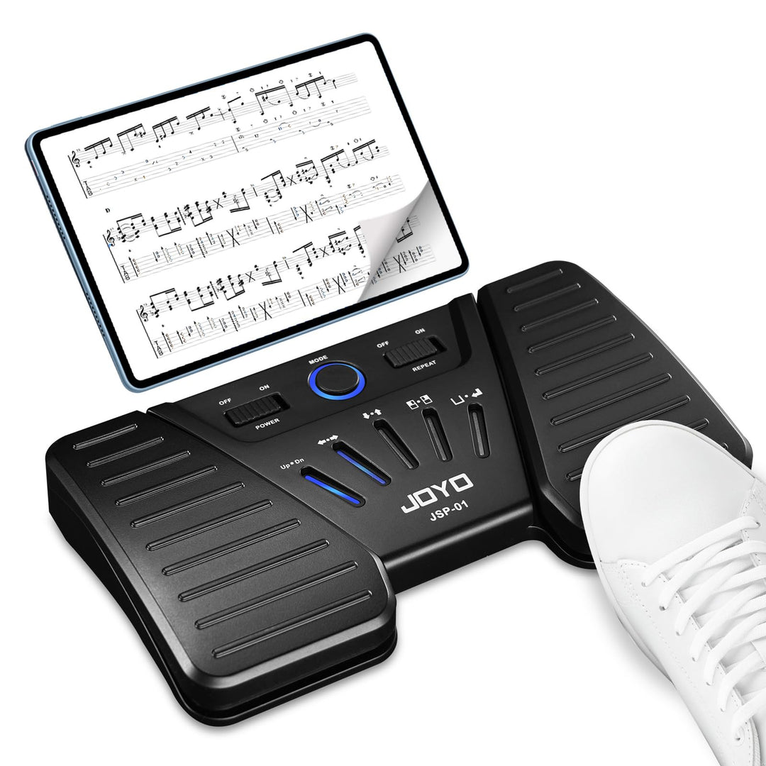 JOYO Bluetooth-Seitenwender-Pedal, wiederaufladbar, kabellos, Seitenumblätter-Fusspedal, Notenlese-C