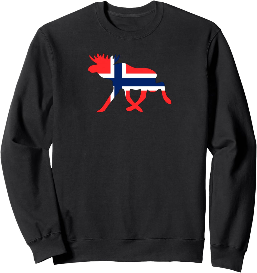 Elch mit Norwegen Flagge Sweatshirt