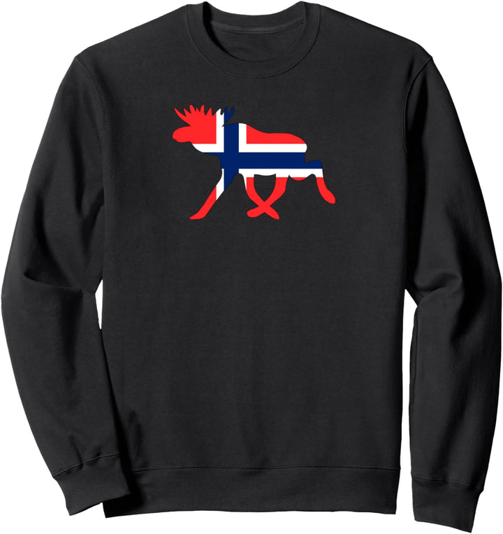 Elch mit Norwegen Flagge Sweatshirt