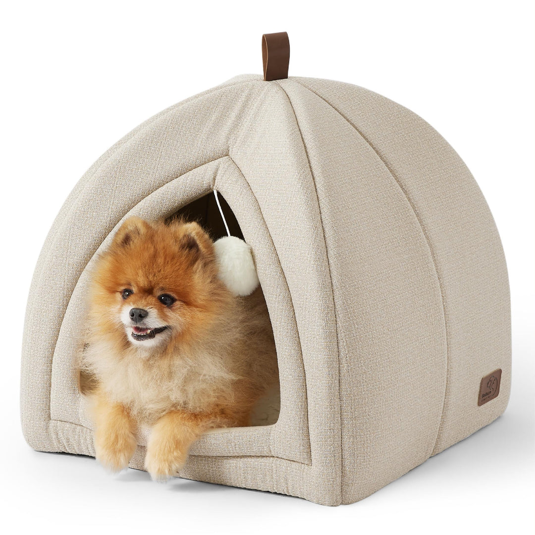 BEDSURE Katzenbett grosse Katzen Katzenhöhle- 44x44x44 cm Katzenhaus Indoor mit abnehmbarem Sherpa K