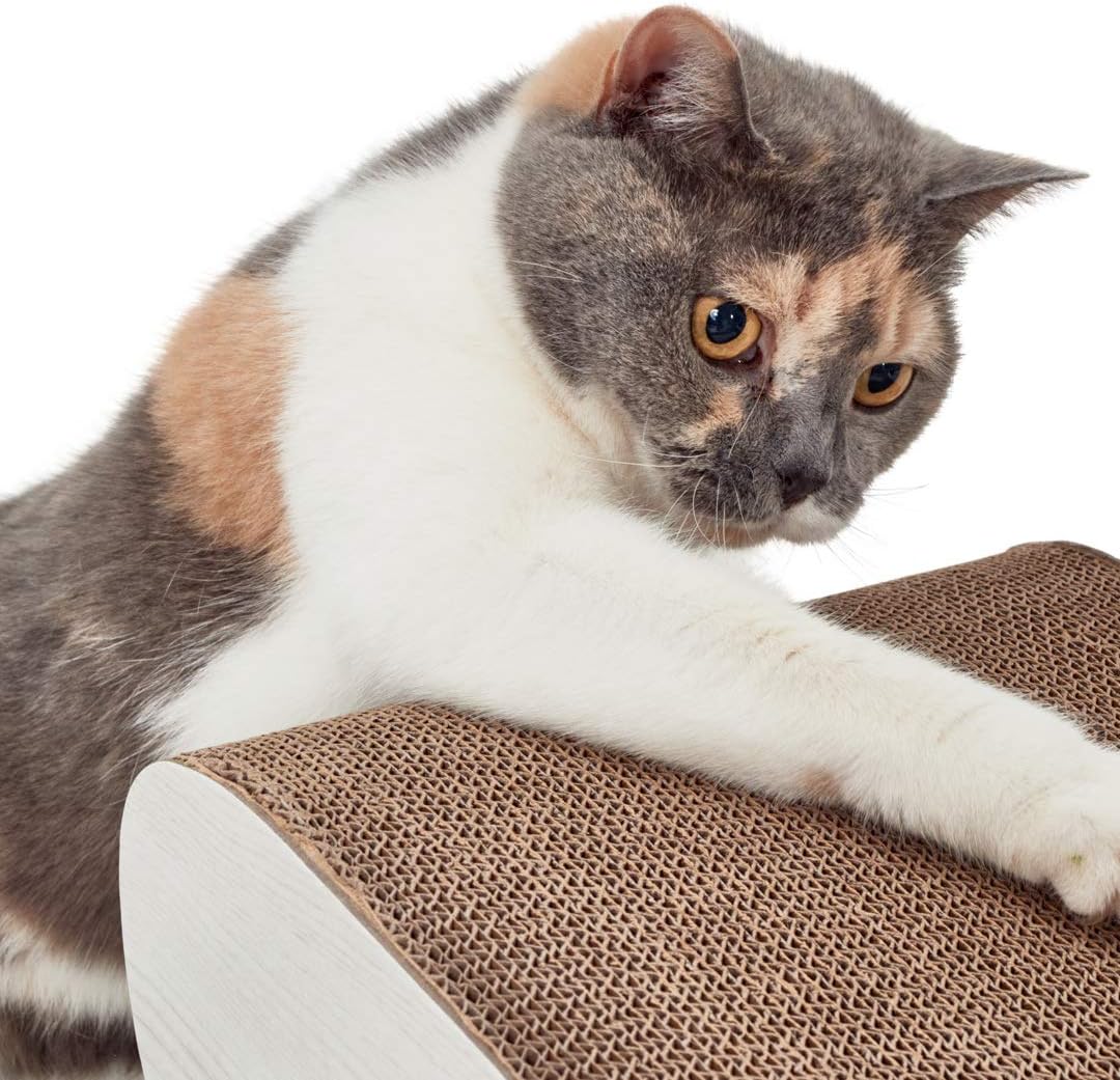 CanadianCat Company | XXL Kratzpappe Lounge | weissgraue Holzoptik | Kratzmöbel, Kratzbrett | Katzen