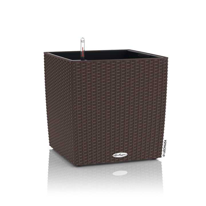 LECHUZA CUBE Cottage 30 mokka 15375 Pflanzgefäss mit Erd-Bewässerungs-System 29,5x29,5x30 cm Mokka,