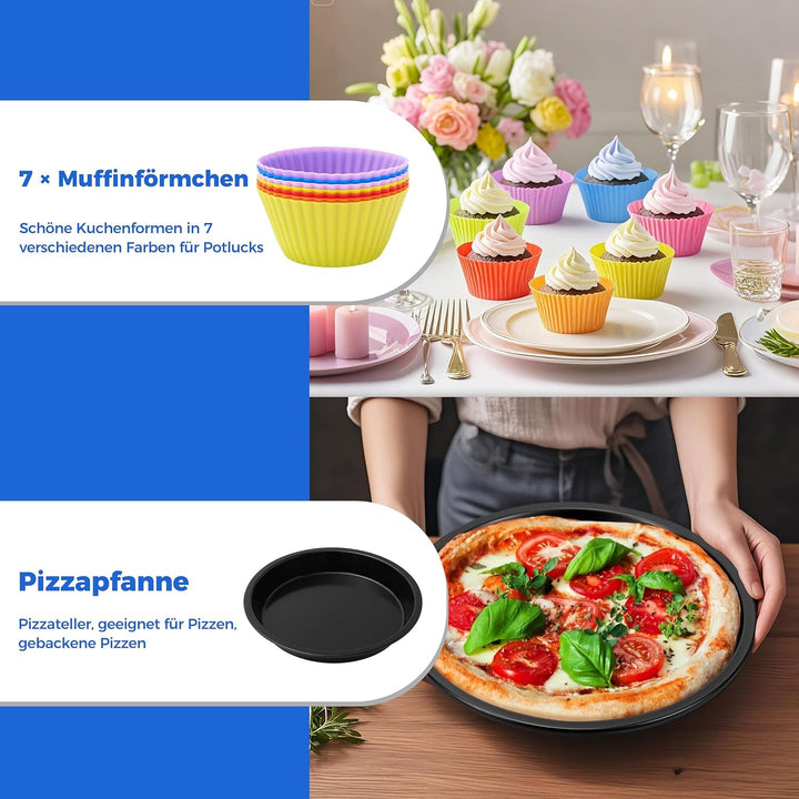 Das XXL Heissluftfritteuse Zubehör-Set für Philips Dual Basket Airfryer – 10-teilig für unterschiedl