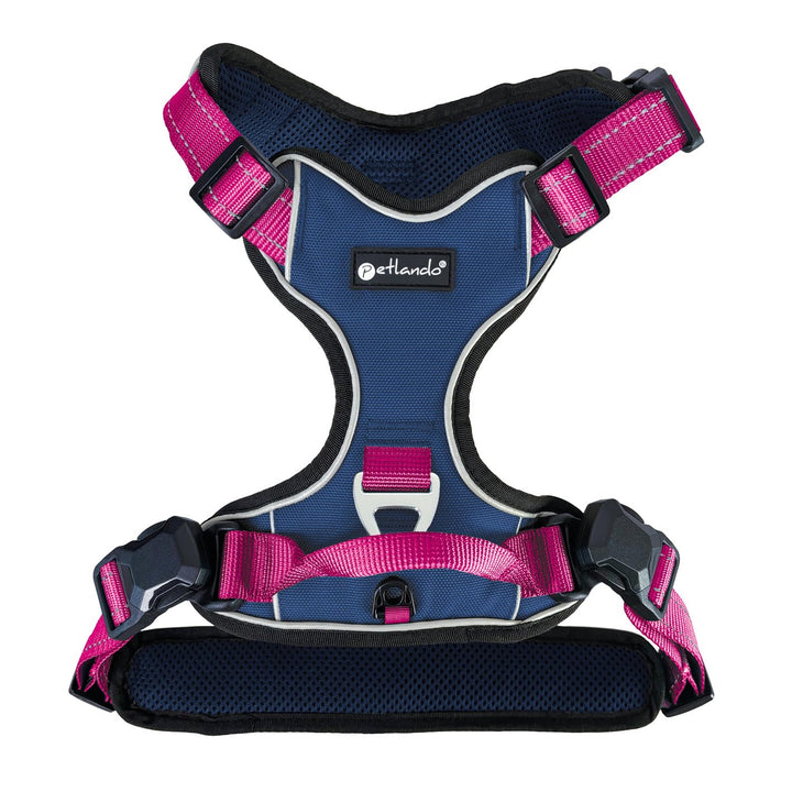 Petlando Hundegeschirr Magnetech– Innovative Magnetschnalle, mit Griff, Zwei D-Ringe, reflektierend,