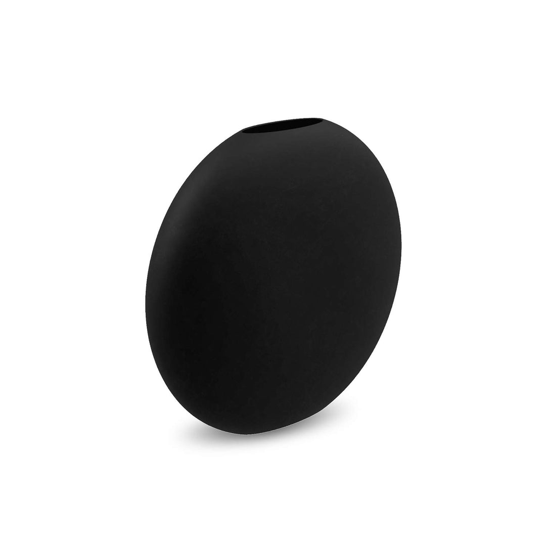 Cooee Design Vase Pastille aus Keramik in der Farbe Schwarz Handgefertigt, Durchmesser: 20cm, Höhe: