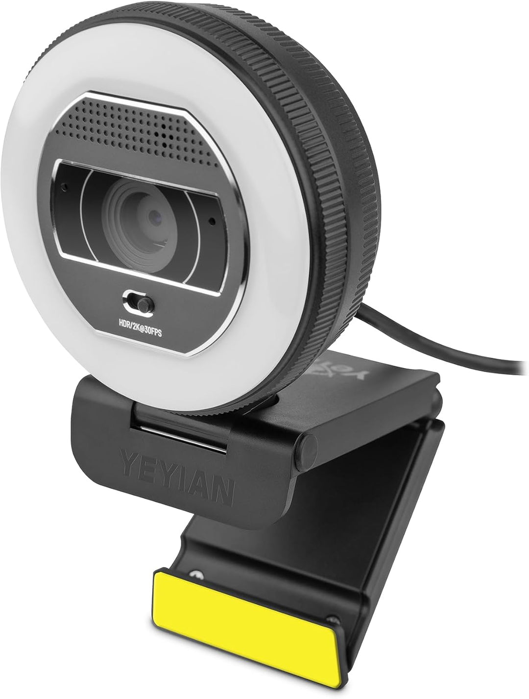 Yeyian Webcam-Streaming Autofokus Dual-Mikrofon-Rauschunterdrückung | 2K 2560x1440 30FPS | LED-Ringl