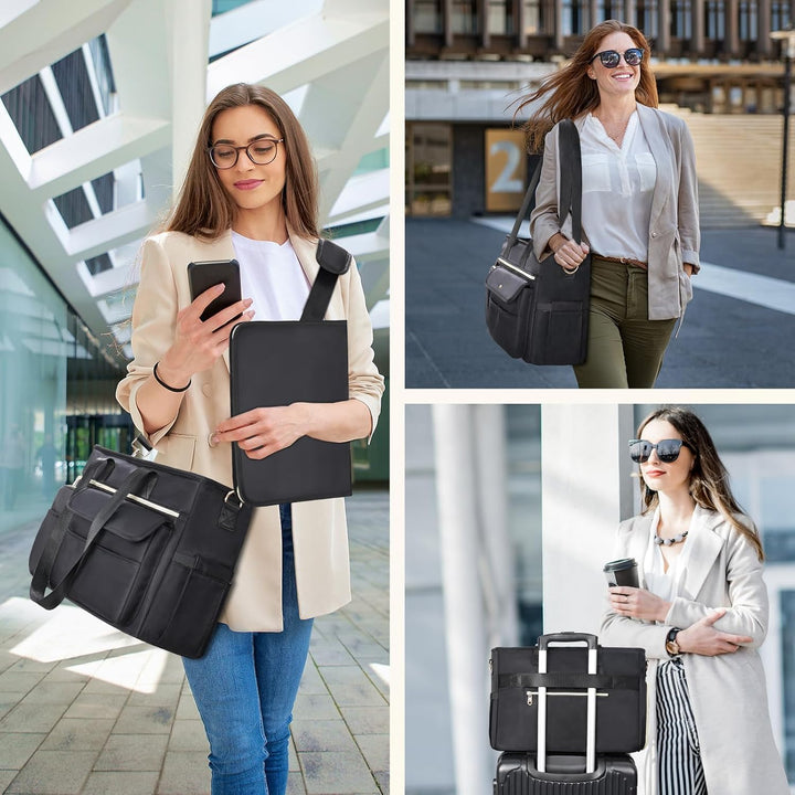 ESTARER Lehrertasche mit Erweiterter Aktenordnertasche,Arbeitstasche mit Fächern für Laptop,Tragbare