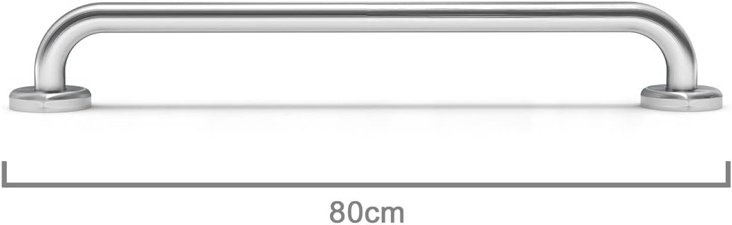 INTIRILIFE Handtuchhalter aus Edelstahl Gebürstet - Länge 80cm und 19mm Stangendurchmesser zum Bohre