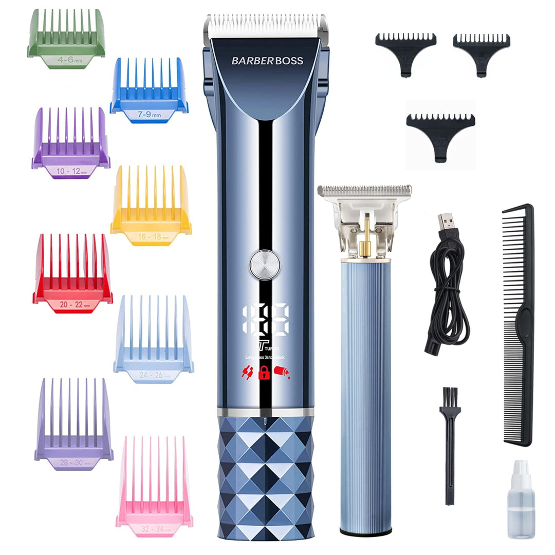 Barberboss Haarschneidemaschine, Bart- und Haarschneider-Set für Herren, T-Klingen-Trimmer aus Keram