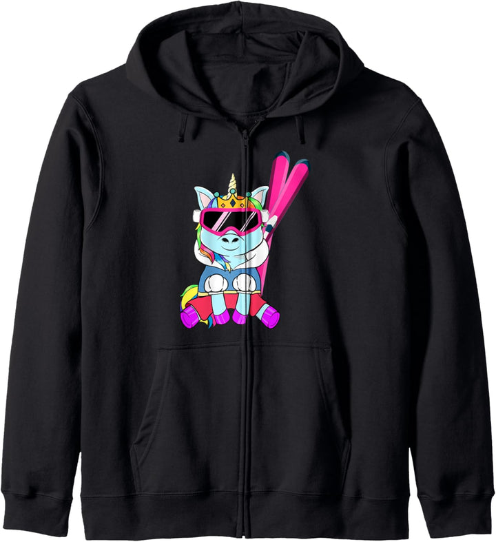 Apres Ski Elite Skifahren Snowboarden Skihasen Ski Einhorn Kapuzenjacke