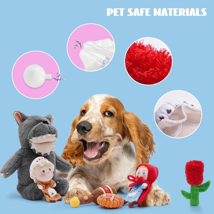 Nocciola Verstecken und Suchen Quietschendes Hundespielzeug, 6-in-1 Interaktives Welpenspielzeug, Pu