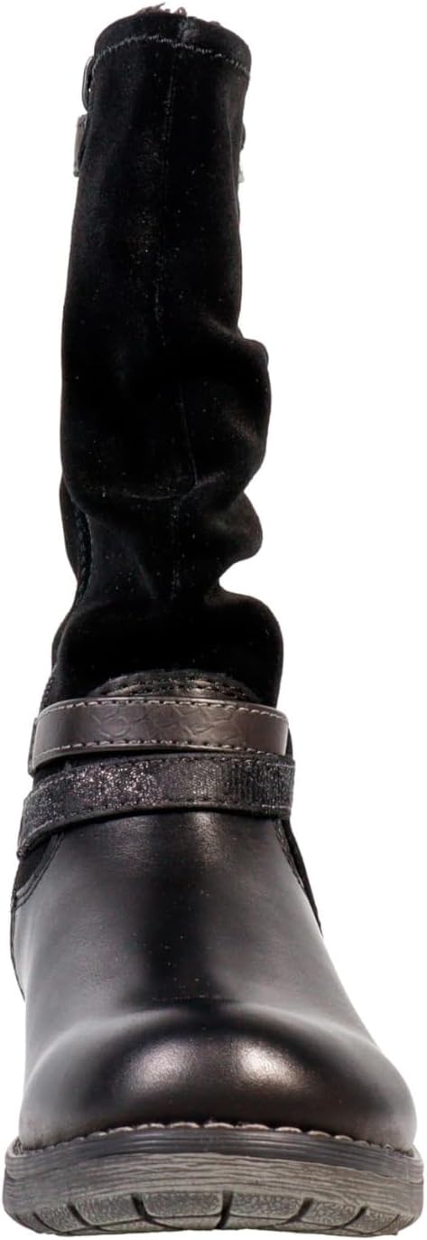 Lurchi Kinderschuhe Mädchen Stiefel Reissverschluss Stiefel Blau Freizeit 34 EU Schwarz, 34 EU Schwa