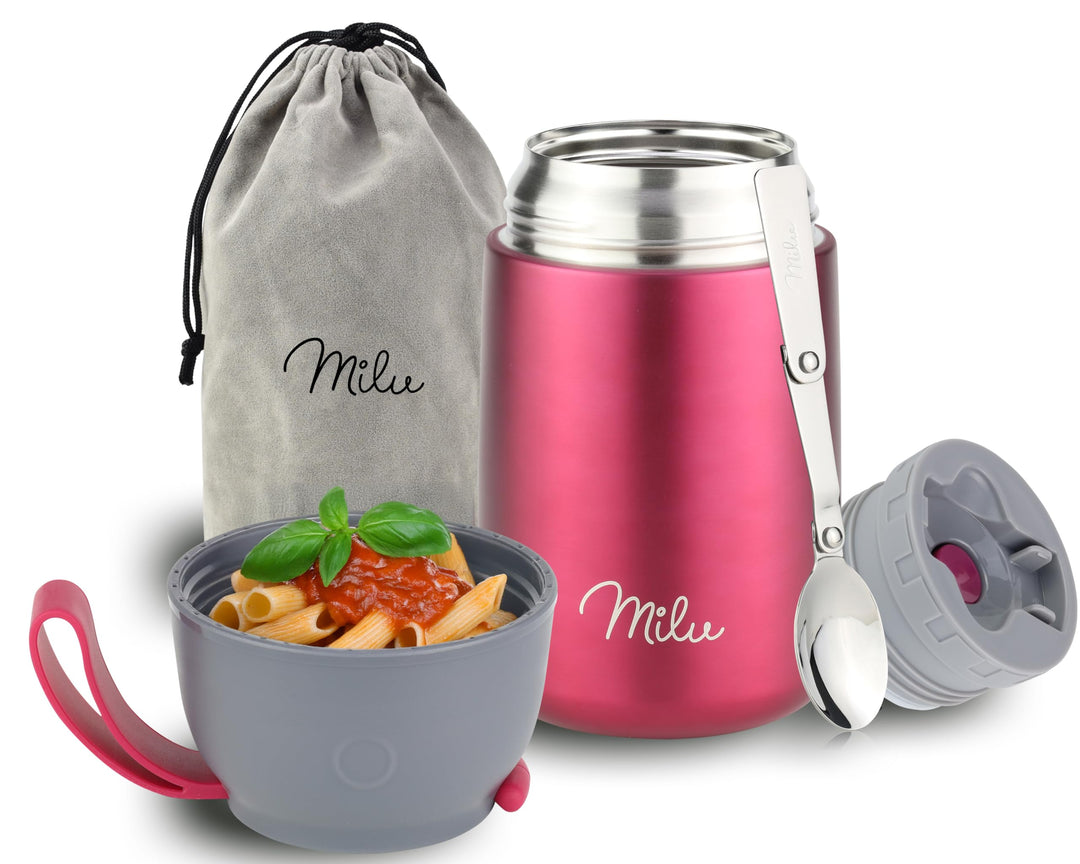 Milu® Thermobehälter 450, 650ml | Edelstahl Warmhaltebehälter | Essensbehälter | Speisegefäss Babyna