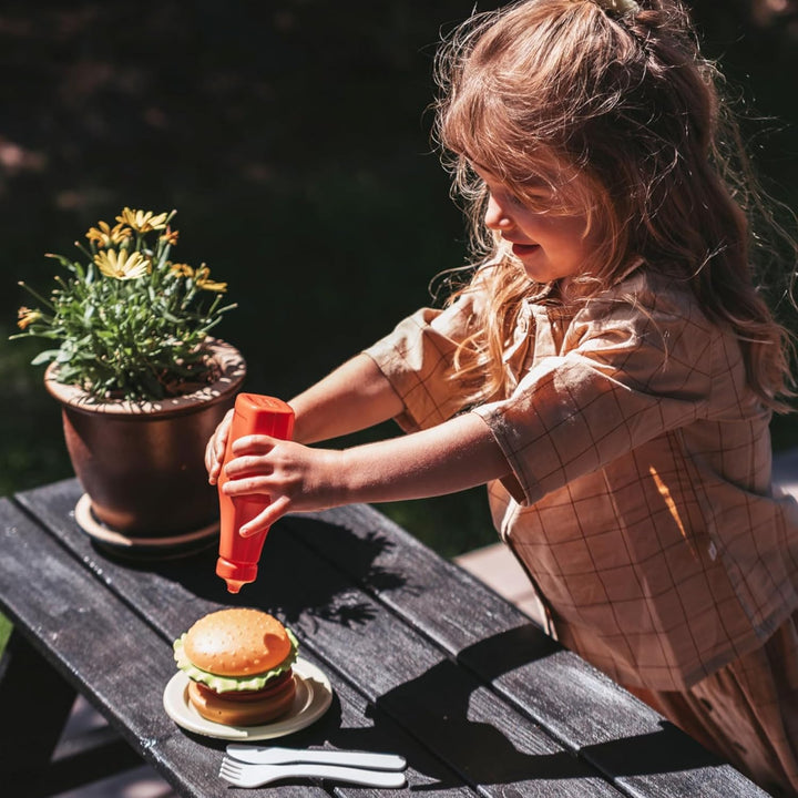 Dantoy Bio Burger Set. Mit 19 Teilen - Spiel-Burger-Set für Kinder, hergestellt aus Bioplastik aus Z