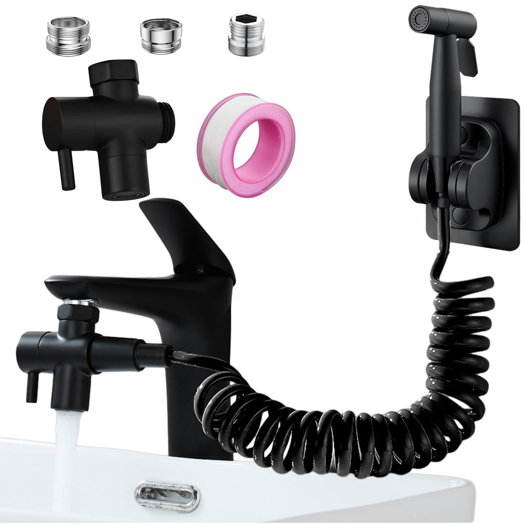 Roscid Handbrause Bad Bidet Edelstahl Duschkopf Waschbecken Set mit 3M Schlauch und 3 Adapter für G1